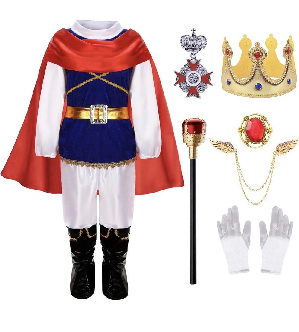 Mecamelon King Prince Charming Costume for Boys Kids Medieval Sz 7-8 Years